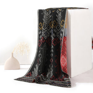 Reversible Weave Boho Shawl - Black