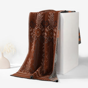 Reversible Weave Boho Shawl - Maroon