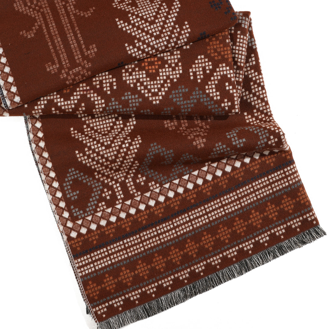 Reversible Weave Boho Shawl - Maroon