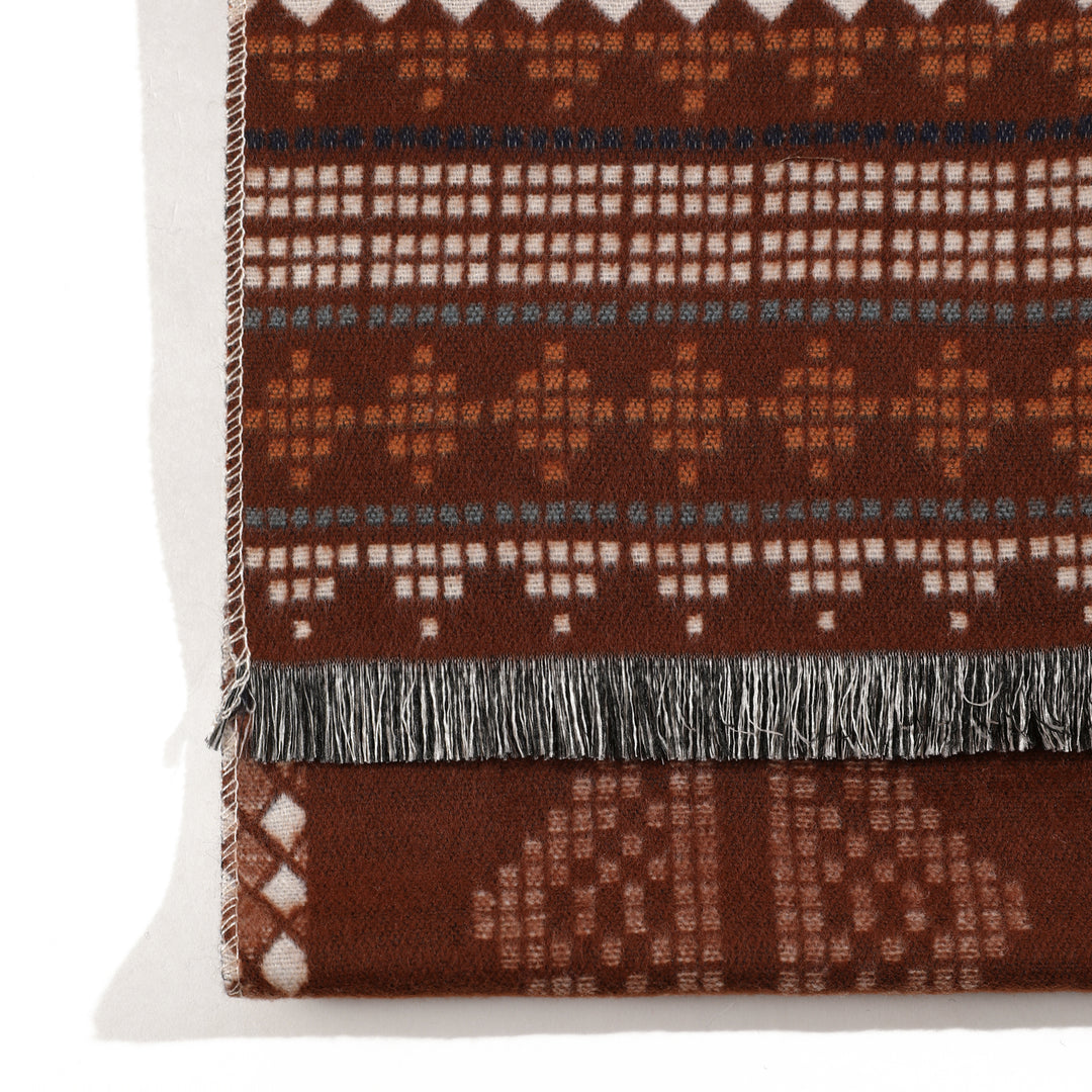 Reversible Weave Boho Shawl - Maroon