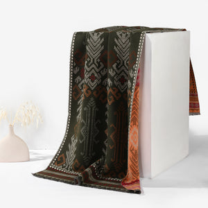 Reversible Weave Boho Shawl - Green