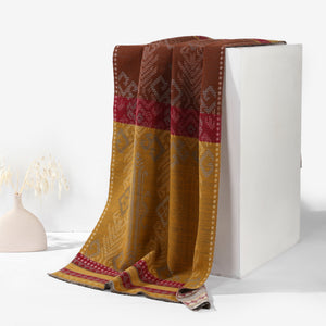 Reversible Weave Boho Shawl - Yellow