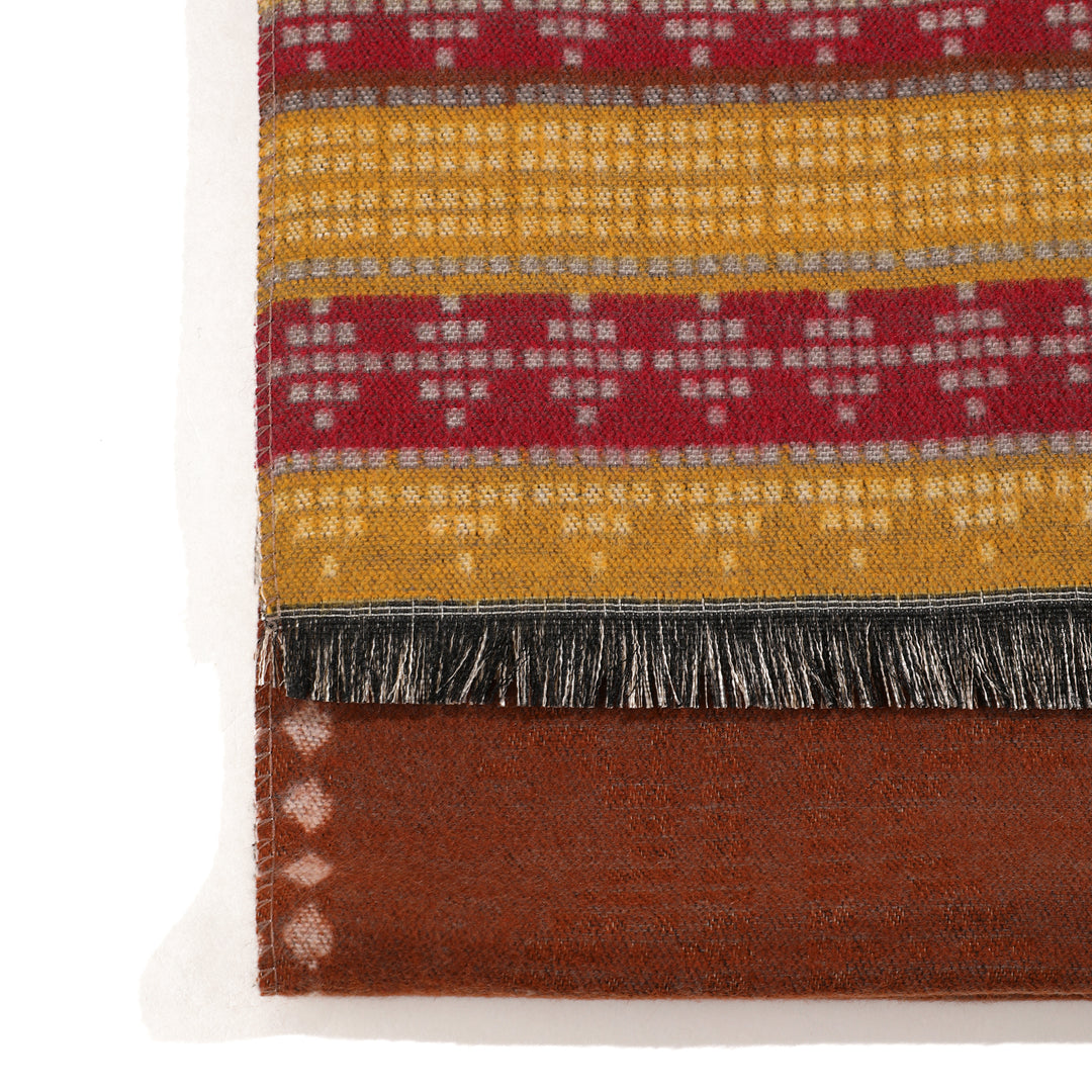 Reversible Weave Boho Shawl - Yellow