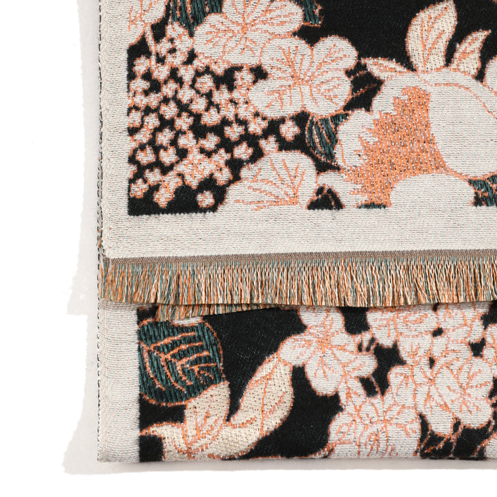 BloomMist Peony Shawl - Black