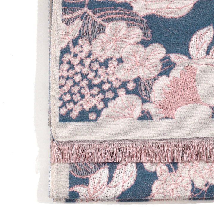 BloomMist Peony Shawl - Sky Blue