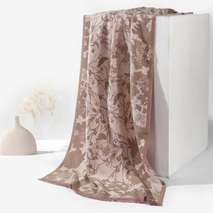 BloomMist Peony Shawl - Light Brown