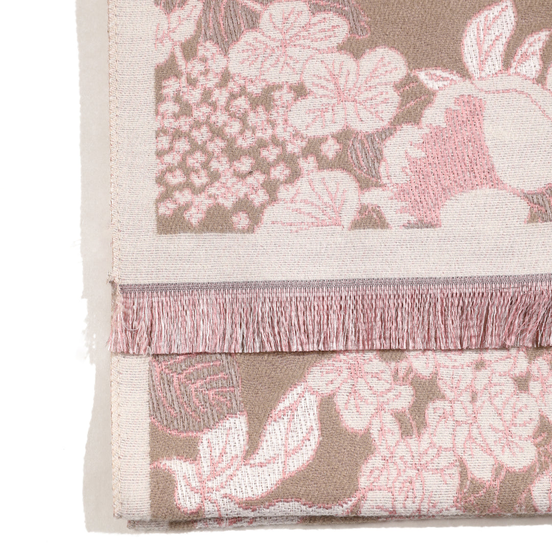 BloomMist Peony Shawl - Light Brown