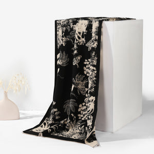 Tropical Garden Luxe Shawl - Black - Salty Accessories
