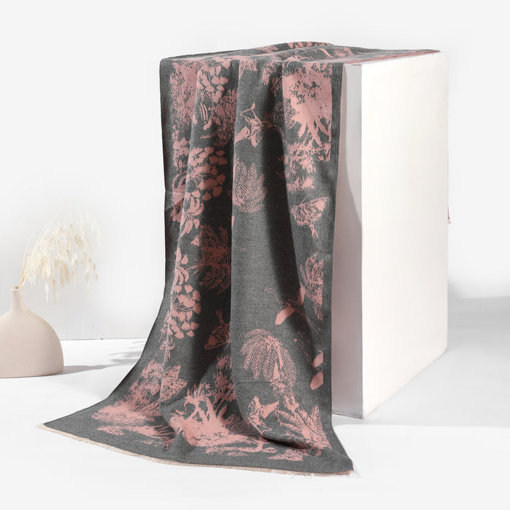 Tropical Garden Luxe Shawl - Light Pink