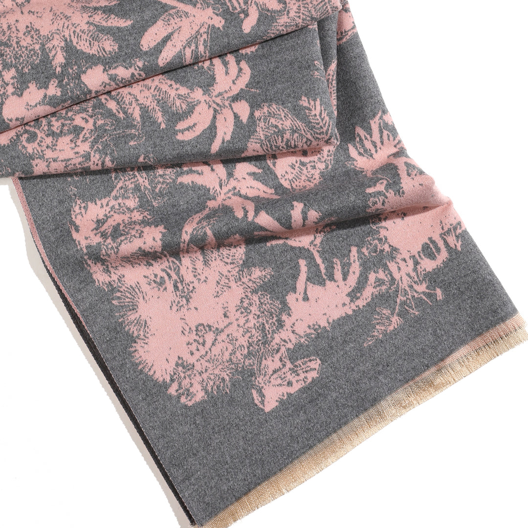 Tropical Garden Luxe Shawl - Light Pink