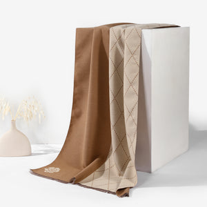 Château Check Luxe Scarf - Brown - Salty Accessories