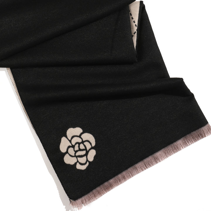 Château Check Luxe Scarf - White