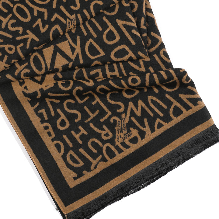 Modern Monogram Shawl - Brown
