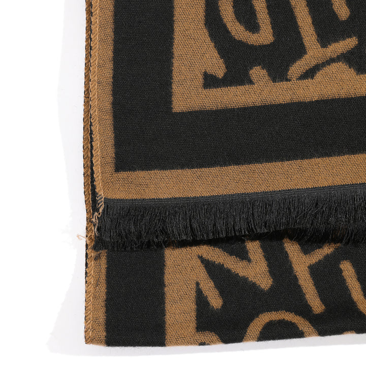 Modern Monogram Shawl - Brown