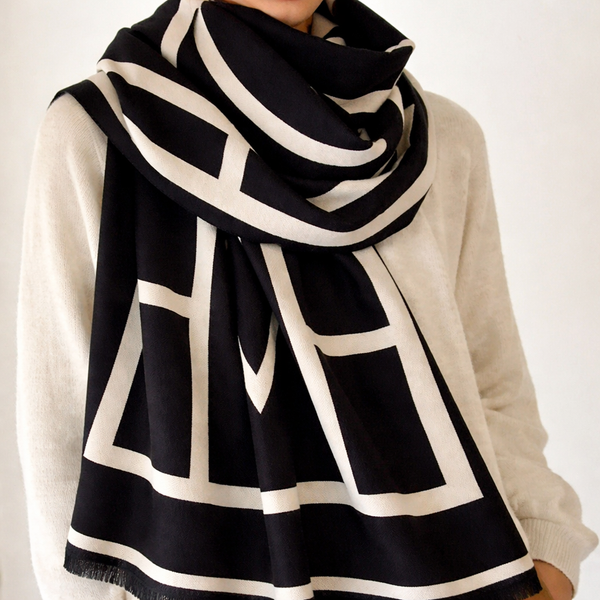 ModArt Geometric Shawl - Black