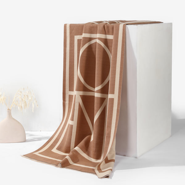 ModArt Geometric Shawl - Brown