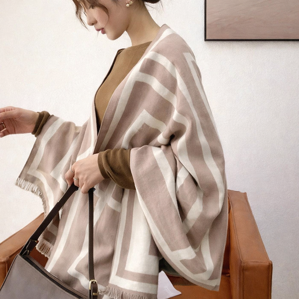 ModArt Geometric Shawl - Brown