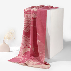 PetalWhisper Blush Floral Shawl - Pink