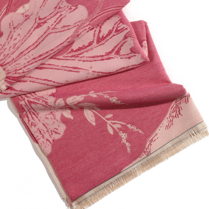 PetalWhisper Blush Floral Shawl - Pink