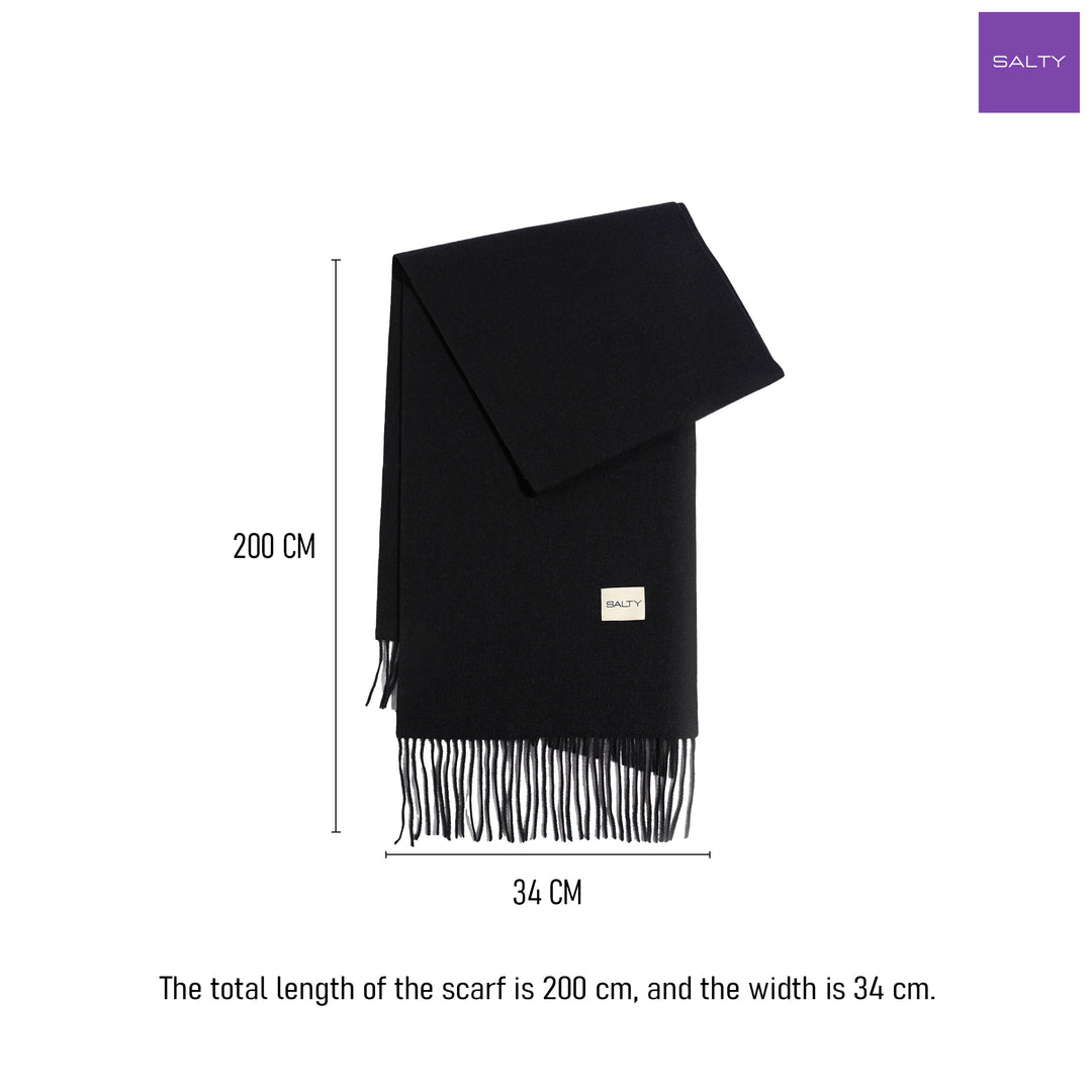 Minimal Solid Fringe Muffler - Black