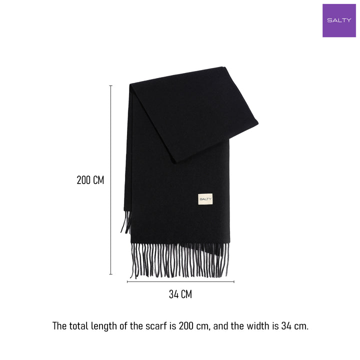 Minimal Solid Fringe Muffler - Black