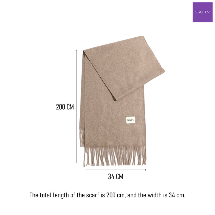 Minimal Solid Fringe Muffler - Oatmeal