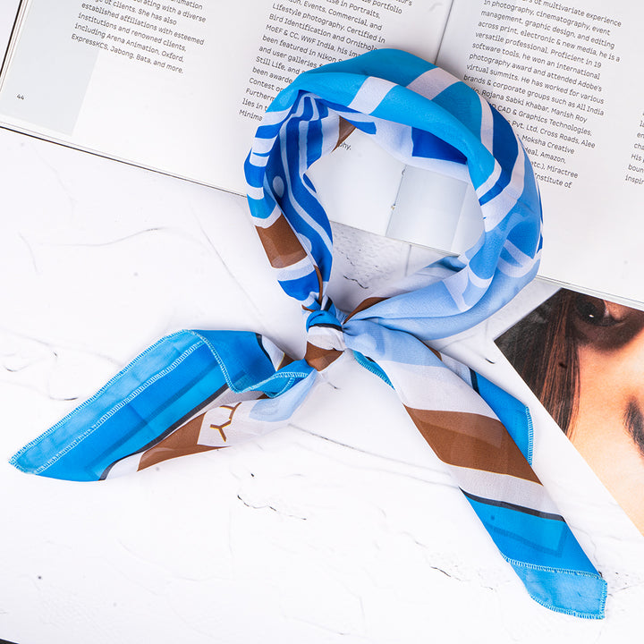 Azure Gallop Georgette Scarf