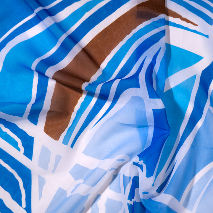 Azure Gallop Georgette Scarf