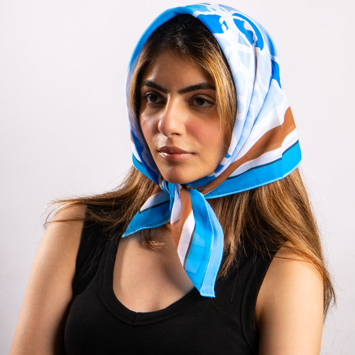 Azure Gallop Georgette Scarf