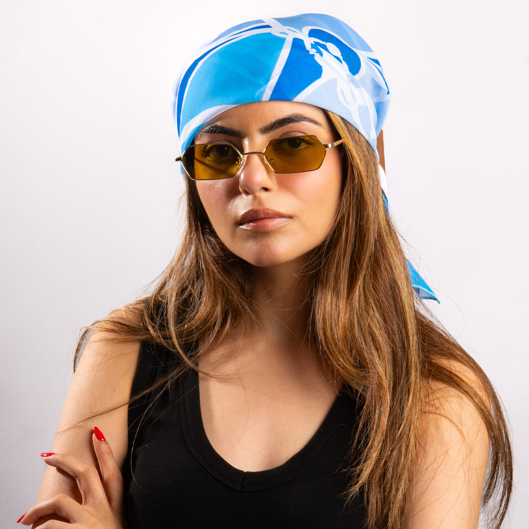 Azure Gallop Georgette Scarf