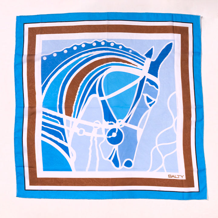 Azure Gallop Georgette Scarf