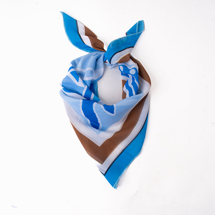 Azure Gallop Georgette Scarf