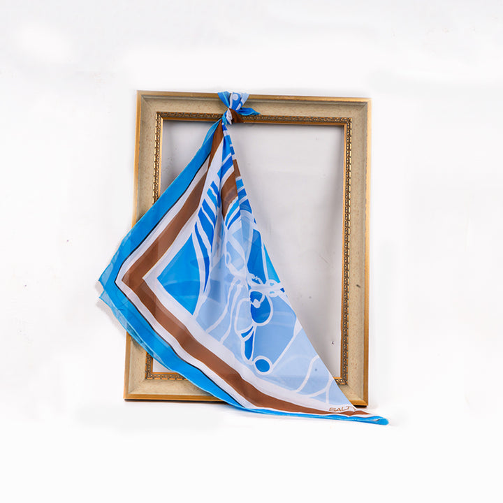 Azure Gallop Georgette Scarf