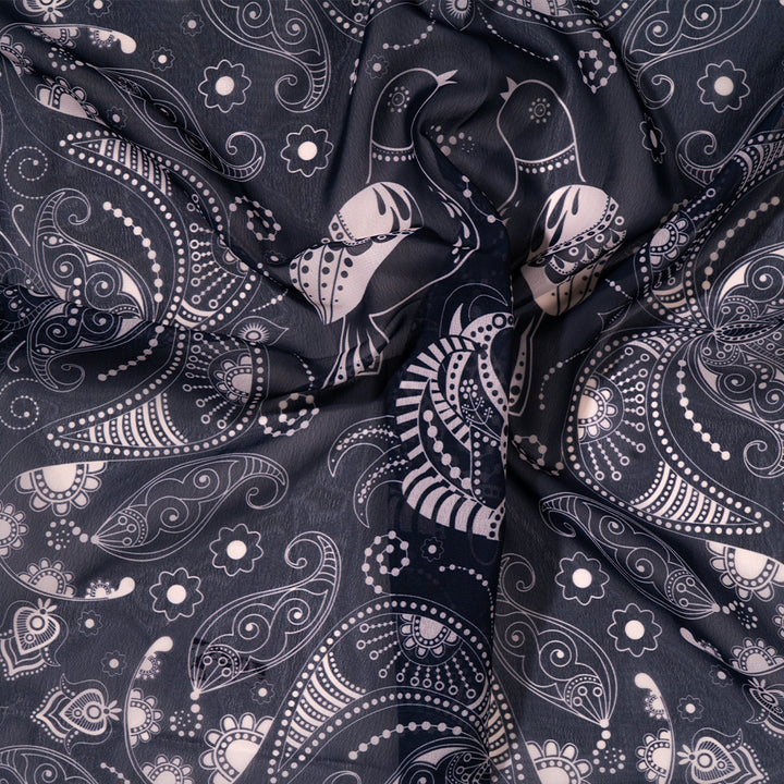 Midnight Paisley Royale Scarf