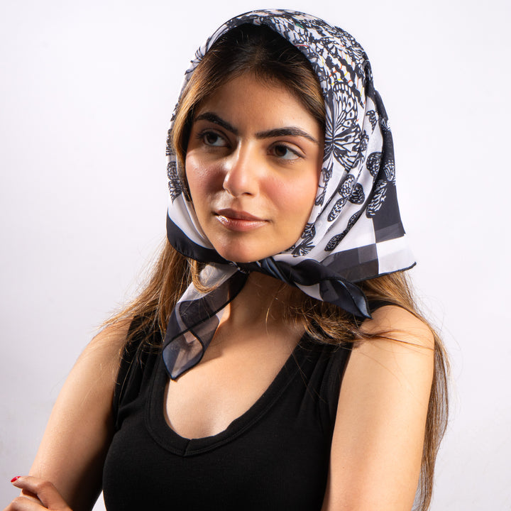 Obsidian Butterfly Bloom Scarf