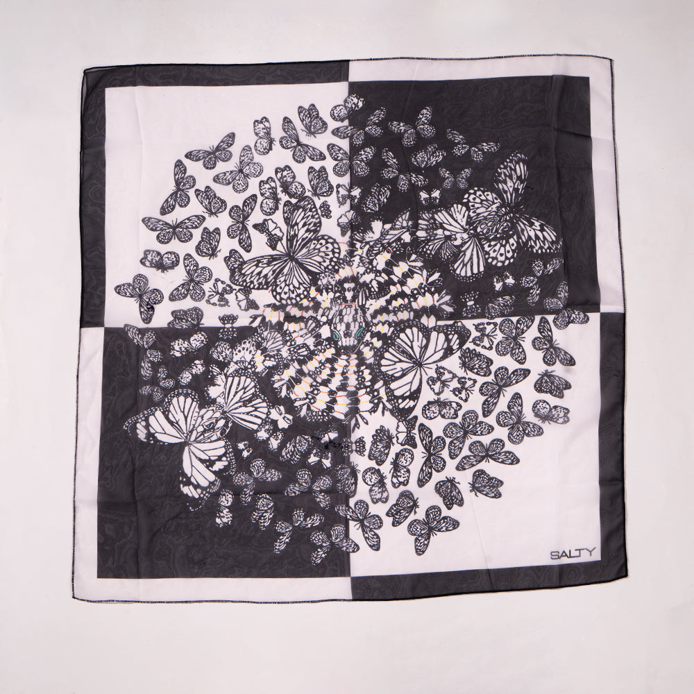 Obsidian Butterfly Bloom Scarf