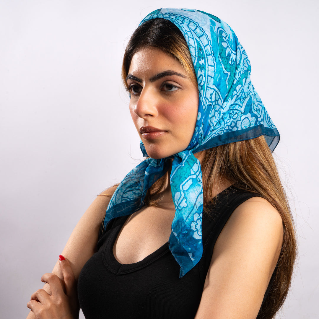 Ocean Paisley Drift Scarf