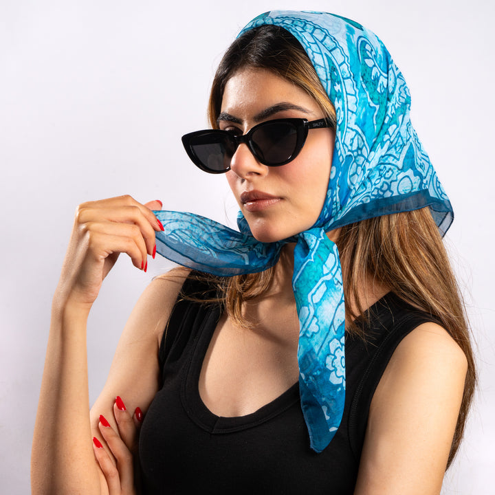 Ocean Paisley Drift Scarf
