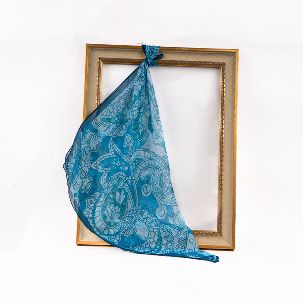 Ocean Paisley Drift Scarf