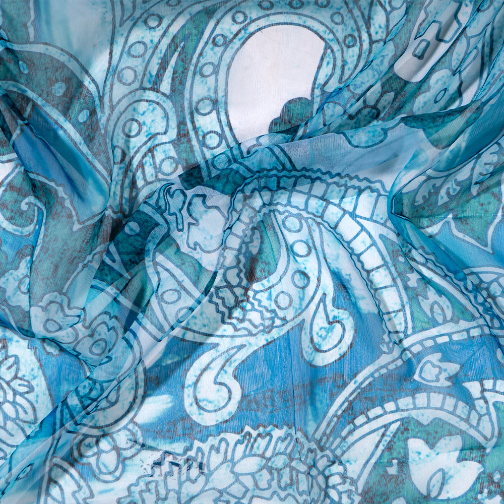 Ocean Paisley Drift Scarf