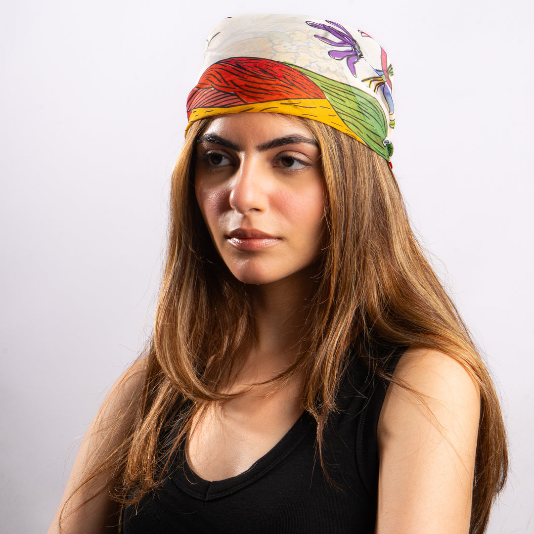 Chiffon Meadow Bird Scarf