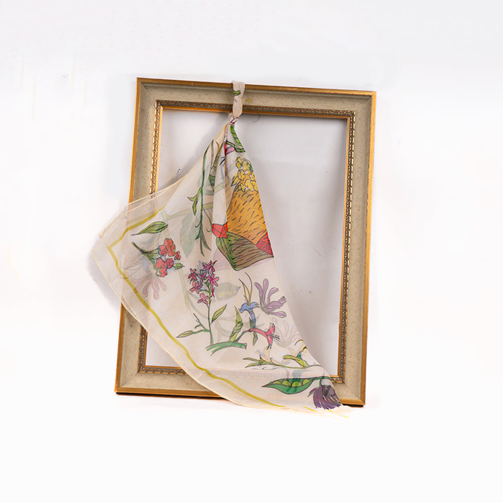 Chiffon Meadow Bird Scarf