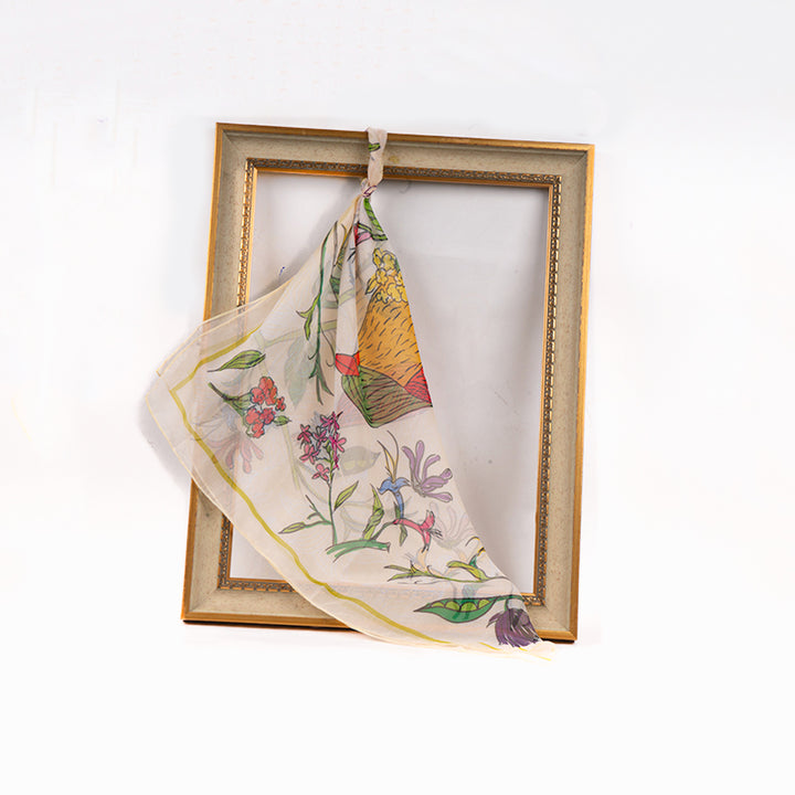 Chiffon Meadow Bird Scarf