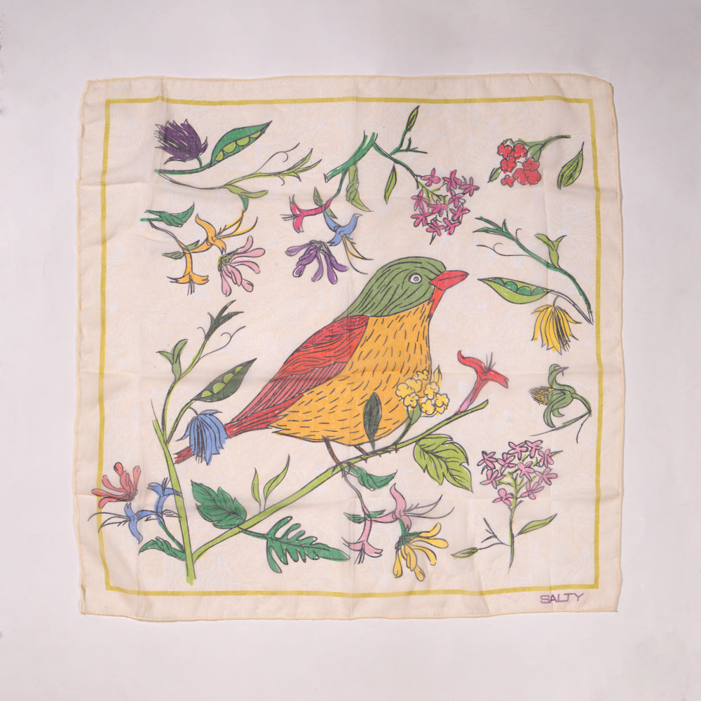 Chiffon Meadow Bird Scarf