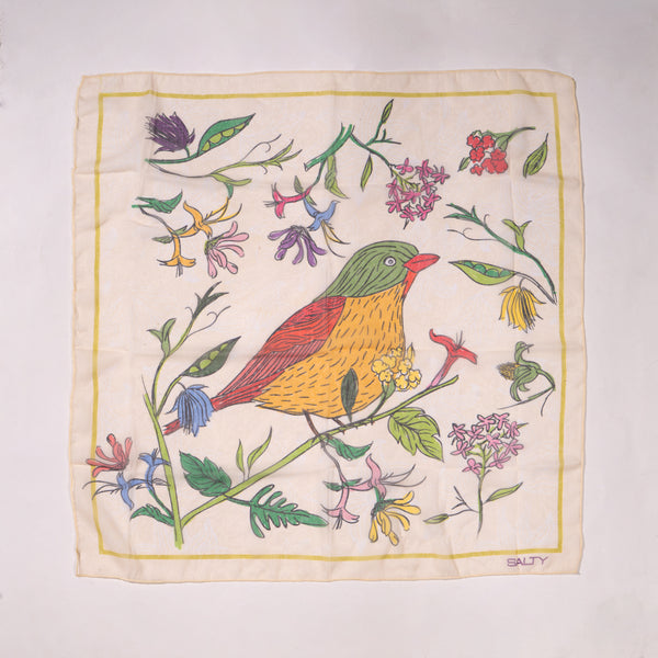 Chiffon Meadow Bird Scarf