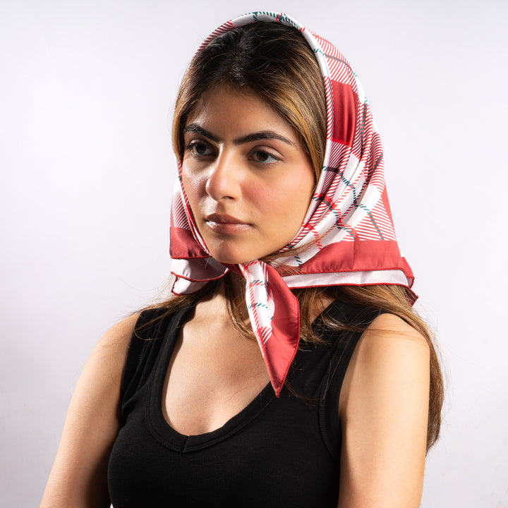 Crimson Check Classic Scarf