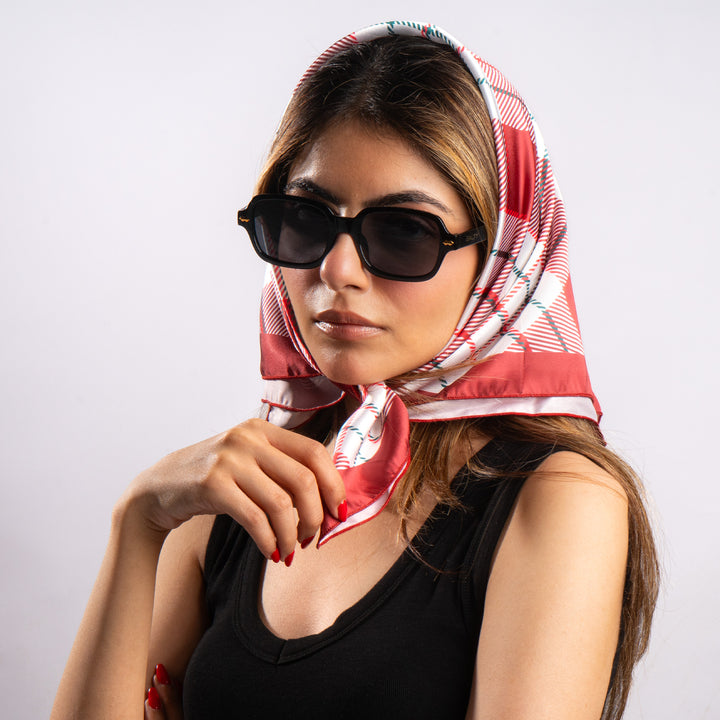 Crimson Check Classic Scarf