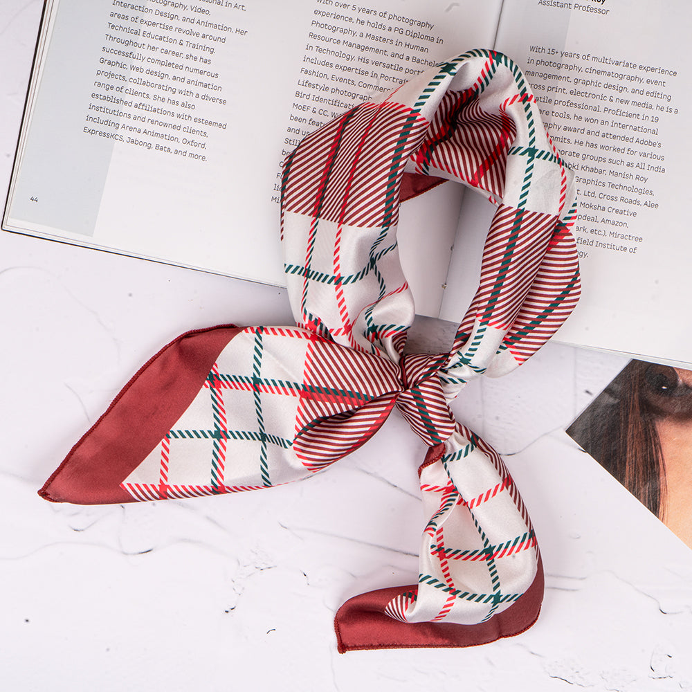 Crimson Check Classic Scarf