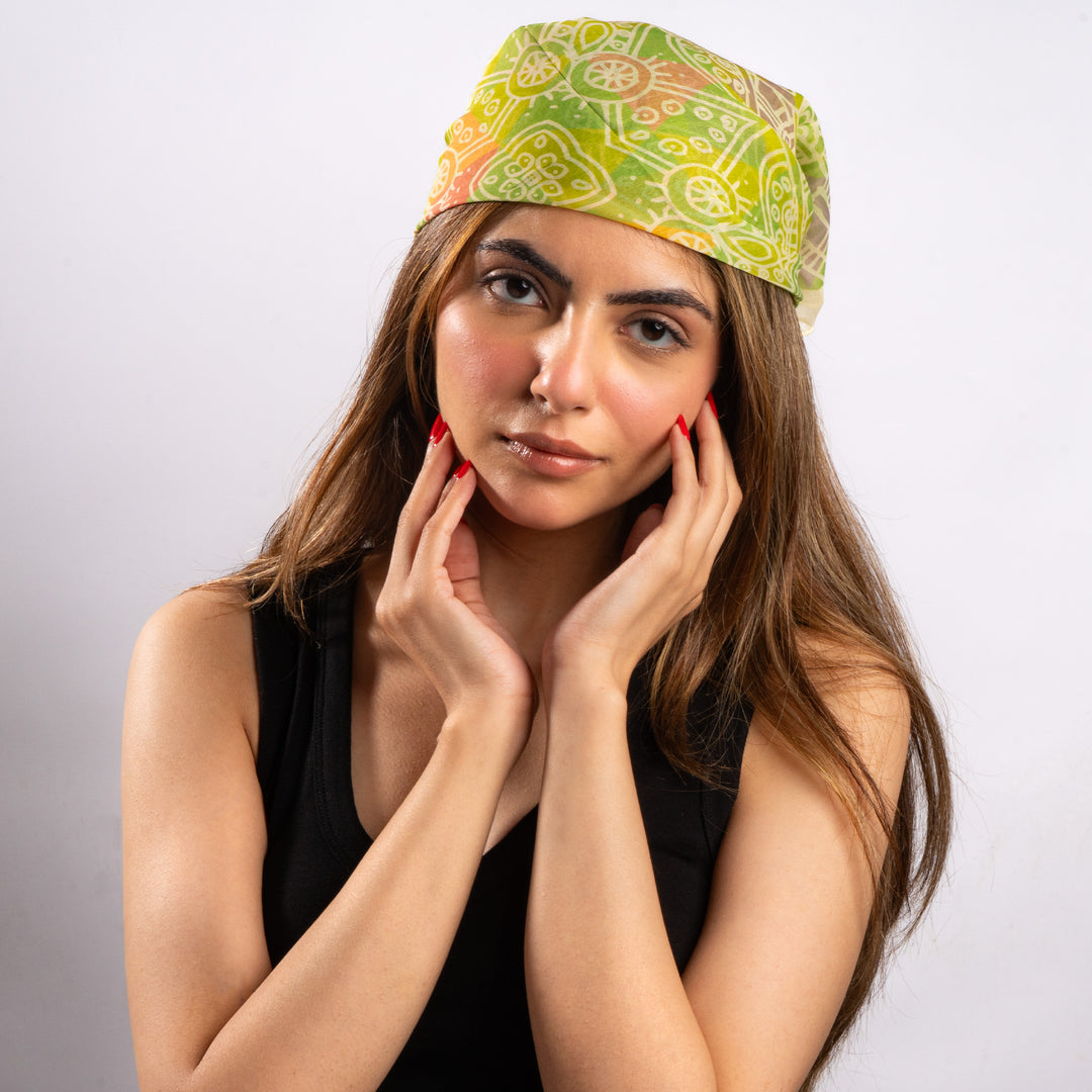 Verdant Mosaic Art Scarf