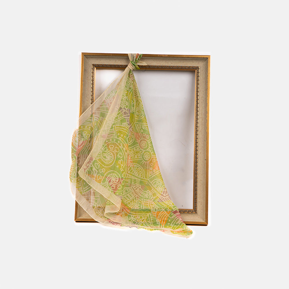 Verdant Mosaic Art Scarf